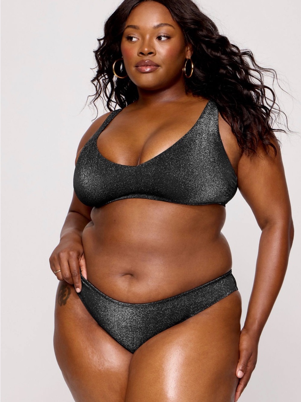 YITTY Shimmer Black Bikini Top